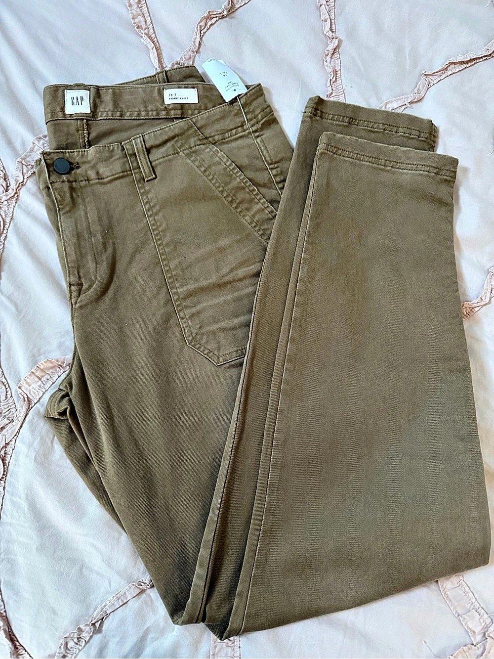 TALL Skinny Ankle Cargo Pants in Brown Size 18 T NWT